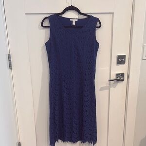 Isaac Mizrahi Deep Blue Lace Midi Dress